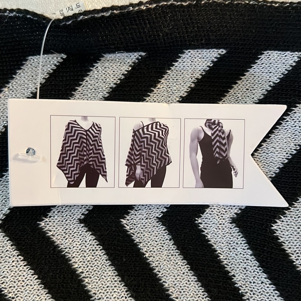 NWT Black and Silver Wrap with Buttons
